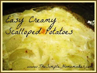 Easy Creamy Scalloped Potatoes (www.TheSimpleHomemaker.com)