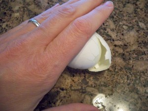 Peeling hard-boiled eggs