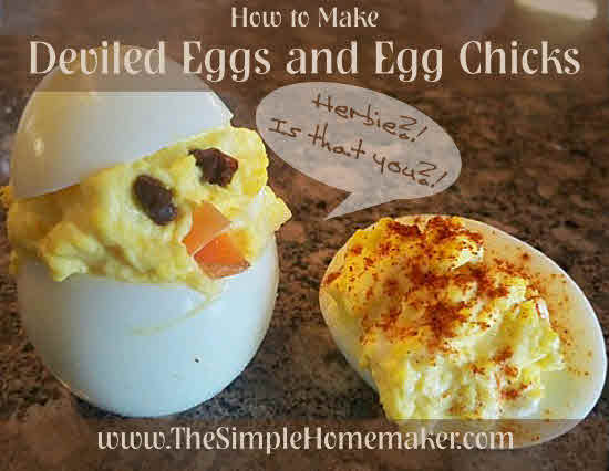 How to Make Deviled Eggs and Stuffed Egg Chicks | The Simple Homemaker