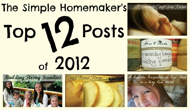 The Simple Homemaker's Top 12 Posts of 2012