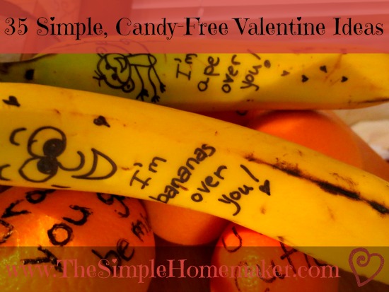 35 Simple, Candy-Free Valentine Ideas | www.TheSimpleHomemaker.com