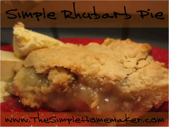 Simple Rhubarb Pie Recipe from TheSimpleHomemaker.com