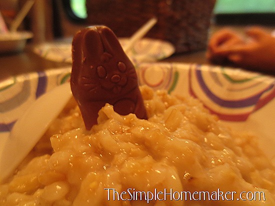 Chocolate Bunny Oatmeal -- Simple Easter fun your kids will LOVE!