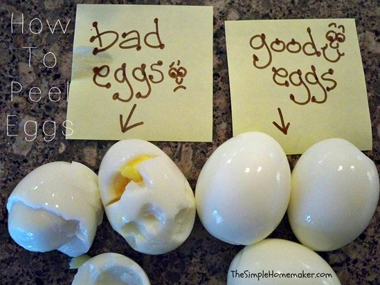 Peeling hard-boiled eggs...no more bad eggs!