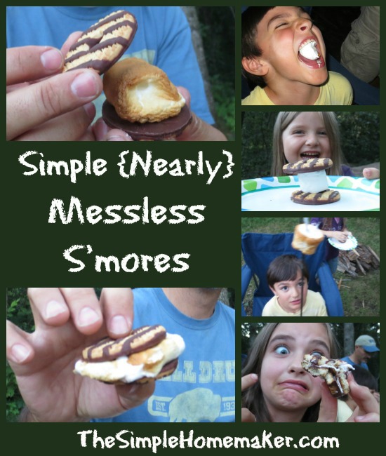 Simple {Nearly} Messless S'mores -- Only two ingredients and a mind-blowing technique!