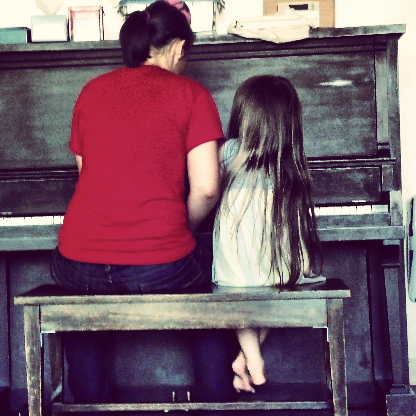 Moments like this spontaneous piano lesson between siblings--these are so, so beautiful, that I don't want to miss a single one. Not one. 